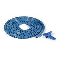 HellermannTyton 161-66400 Spiral Wraps Helawrap Metal-Content, HWPPMC32, 1.26" Dia, PP/SS, Blue, 82 ft/roll