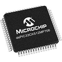Microchip Technology dsPIC33CK512MP706-E/PT Digital Signal Processors & Controllers - DSP, DSC dsPIC33C 100MHz,512K Dual Panel Flash,128K RAM,CAN-FD,OpAmps,12bit ADCs,PWM