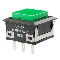 NKK Switches UB15KKW01N-F Sealed SPDT ON-(ON) GREEN