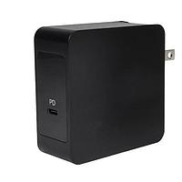 CUI Inc SWI60C-V-NB-C-I40 Fixed Plugs ac-dc, 5/9/12/15/20 Vdc, 3 A, SW, wall-plug, NA, USB type C, type C cord, level VI, black