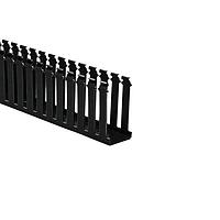 HellermannTyton 181-00583 Slotted Wall Wiring Duct Slotted Wall Wiring Duct, 2" x 4", Adhesive, PVC, Black, 120ft/Carton