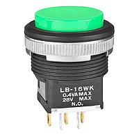NKK Switches LB16WKG01-FJ Sealed SPDT ON-ON GRN Au PNL SEAL BLK HOUSING
