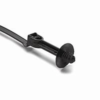 HellermannTyton 157-00197 Fir Tree 1-Pc Cable Tie/Offset Fir Tree w/Disc, 25 mm, FT6, 8" Tie, 50lb Tensile, PA66HIRHSUV, Black,