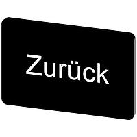 SIEMENS 3SU19000AD160AG0 Labeling Plate, Zurueck INSCR. LABEL, BLACK 17.5 X 27MM, ZURUECK