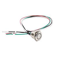 E-Switch PV6FW40SS-331 Anti-Vandal 2A 48VDC, 300mm wire, Off-(On), Stainless Steel, Green Ring LED, IP65