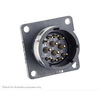 Eaton Souriau-Sunbank UTGX014D12PW Receptacles Square flange receptacle, without backshell, with 12 male PCB contacts, IP68/69K in unmated conditions, keying W