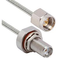 Amphenol SV Microwave 7029-3580 RF Cable Assemblies SMA Female Bulkhead to SMA Male