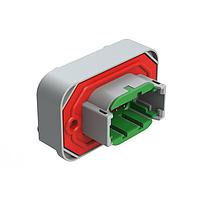 Amphenol SINE Systems ATM13-08PC-BM04 Connectors RA Flng Mnt PCB Rcpt 8POS Gry Tin Cont C