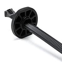 HellermannTyton 132-00034 Serrated, Outside Button Head Cable Tie with Retainers and Pilot Bushings, 15.0" Long, PA66HIRHSUV, Black,