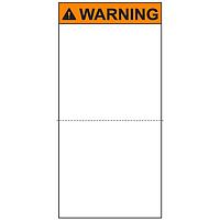HellermannTyton 596-00991 Labels Pre-Printed Header Label, WARNING, Perforated, 2.7" X 5.5", PET, Orange, 250/roll