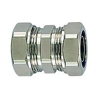 HellermannTyton FSU16-FSU16 Conduit Fittings & Accessories Metallic Compression Fitting, Flexible, Coupler, 0.38" (16mm) to 0.38" (16mm) Dia, NPB Metal, 2/pkg