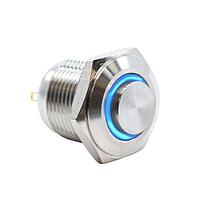 E-Switch PV6H240SS-3H1 Anti-Vandal Anti-vandal, SPST, Off-(On), Panel Mount, Front, Silver, LED, Red/Blue, IP65