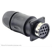 Eaton Souriau-Sunbank UTGX0JC1210SX Receptacles Square flange receptacle, with cable gland backshell, for 10 female contacts, IP68/69K, keying X