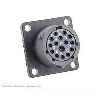 Eaton Souriau-Sunbank UTSX014D15SY Receptacles Square flange receptacle, without backshell, with 15 female PCB contacts, IP68/69K in unmated conditions, keying Y