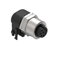 Wurth Elektronik 643280100308 Receptacles WRCIRC M12  Screw  Coding A  Panel PCB  Metal Right Angled with Panel Nut M12 Female connector, polarity 8
