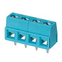 Same Sky (formerly CUI Devices) TB006-508-04BE Fixed Terminal Blocks Terminal block, screw type, 5.08 , horizontal, 4 poles, CUI Blue, slotted screw, PCB mount