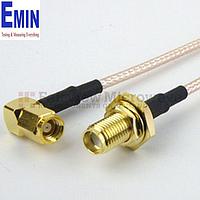 Fairview FMC1228315LF SMA Female Bulkhead to RA SMC Male Cable RG-316 Coax and RoHS