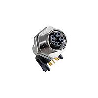 Amphenol LTW MSXS-08PFFR-SH7002 Sensor Cables / Actuator Cables M12 Circular Metric Connector, X Code, Metal, 0.5A, 08 pins, Female Connector, Female Contact, Hexagonal, M16*1.5, Screw Thread, PCB 90 , Receptacle, Rear Fastened, IP67 Mated