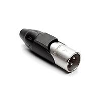 Amphenol Audio AX3M0M Cable Connectors 3 pole Pin Male Plug AX XLR Audio Cable Conn SatinNickel w/ Black Marking Sleeve