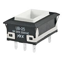NKK Switches UB25NKW01N Pushbutton Switches RECT DPDT ON(ON) SOLDER LUG BODY ONLY