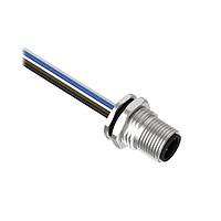 Banner Engineering BR-M12M4R9-2 Sensor Cables / Actuator Cables Receptacle 4-pin Male; 4x22 PVC 2 m Length; Rear Mount PG9 w/ Locknut