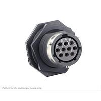 Eaton Souriau-Sunbank UTGX712D10SY Receptacles Jam nut receptacle, without backshell, with 10 female PCB contacts, IP68/69K in unmated conditions, keying Y