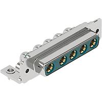 HARTING 09693009104 Mixed Contact D-Sub Connectors D-Sub 5W5 female angled, 20Amps, PLS4, board locks, 4-40 screw locks