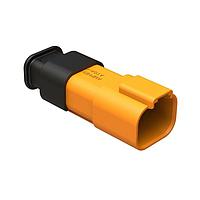 Amphenol SINE Systems AT04-4P-SR01ORG Receptacle 4 Position, Receptacle, Pin, SR01 Strain Relief (Standard Seal), Orange Body