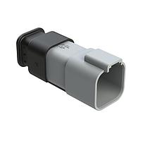 Amphenol SINE Systems AT04-6P-SR01GRY Receptacle 6-Way Receptacle Male Connector with Strain Relief Endcap, Standard Seal, Grey
