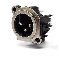 Io Audio Technologies IO-XLR3-M-BH Connectors 3-Pin XLR, Male, Horizontal, PCB Mount, Separate Ground Pin, Metal Face Plate