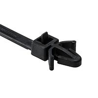HellermannTyton 115-06960 Cable Ties with Mounts 1-Piece Cable Tie with Arrowhead Mount, 9.0"L, 2.0" Bundle Diameter, PA66, Black, 1000/pkg