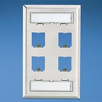 Panduit CFPL4SY Wire Ducting & Raceways Faceplate 4 Port Single Gang Classic