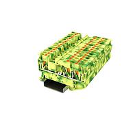 Amphenol Anytek APTS253PEYG00G DIN Rail Terminal Block APT 2.5mm2/1-2 PE YG Ground terminalSingle layer , 1in-2out Yellow-Green