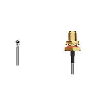 GCT (Global Connector Technology) CABLE 288 RF-150-A-1 RF Cable Assemblies U.FL2SMA RP R Mted BHJck, IP67 / IP68, L=150mm 1.37mm cable blk 3GHz