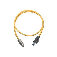 HARTING 09489323757025 Sensor Cables / Actuator Cables M12 X-code Press&Go Cable Assembly, straight male to RJ45, 4x2xAWG26/7 Cat6a, PVC yellow, 2.5m