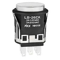 NKK Switches LB26CKW01-5F-JB Standard Switches ON-ON RND GREEN LED CLEAR LENS/WHT DIFF