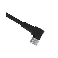 Banner Engineering PKW3M-5 Sensor Cables / Actuator Cables Cordset: Single Ended M8; 3-pin Right-Angle Female; 5 m (16.4 ft) 3x24 Black PVC Jacket; Nickel-Plated Brass Coupling Nut