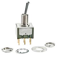 NKK Switches M2022SS4G03 Toggle Switches ON-ON .413 BAT 6MM BUSHING PC TERMINAL