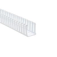 HellermannTyton 181-00216 Slotted Wall Wiring Duct Slotted Wall Wiring Duct, 2.5" x 3", Non-Adhesive, PVC, White, 120ft/Carton
