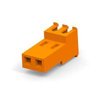 AMP Connectors - TE Connectivity 3-640604-2 Receptacle Assembly FEED THRU WO TAB 2P Orange 18 AWG