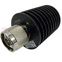 Fairview  SA4N251-06  6 dB Fixed Attenuator N Male To N Female Up To 4 GHz Rated To 25 Watts With Black Aluminum Heatsink Body