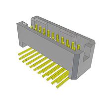 Samtec TFML-110-01-H-D-RA Shrouded Tiger Eye High-Reliability Locking Terminal Strip, 0.050" Pitch