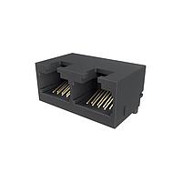 Amphenol Commercial Products RJE3B2880402N Modular Jack Modular Jack - 2P 8P8C, RA, CAT6, SMT, Single Port,without shield, With Housing Pegs, No LEDs