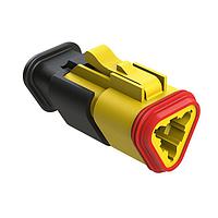 Amphenol SINE Systems AT06-3S-SR01YEL Connectors 3 WM Strain-Relief HSG Yellow