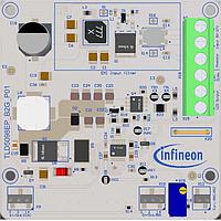 Infineon TLD5098EPB2GEVALKITTOBO1 Switching Controller evaluation board in boost to ground topology designed as LED driver