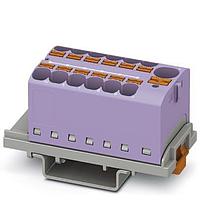 PHOENIX CONTACT 3273630 DIN Rail Terminal Blocks Distribution block  connection method: Push-in connection  Push-in connection  number of connections: 13  cross section: 0.5 mm - 10 mm   AWG: 20 - 6  width: 28.6 mm  color: violet  mounting type: NS 35/7 5  NS 35/15