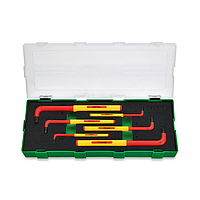 TOPTUL GZA0648 VDE Insulated Extra Long Type Hex Key Wrench Set (6pcs, 2.5~8mm)