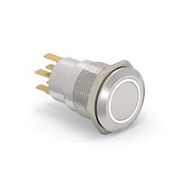 Alcoswitch - TE Connectivity 6-2213764-4 Pushbutton Switches AV19 DPL 0.4VA FIX RING LED WHITE 24V