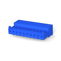 AMP Connectors - TE Connectivity 4-643815-0 Receptacle Housing 10P 26AWG TIN CLSD W/TAB WHT W/BLU STRP