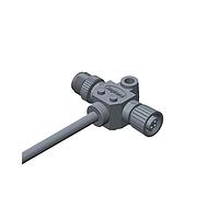 Amphenol LTW SI-050500-KZ0-TSA10 Sensor Cables / Actuator Cables Circular Metric Connector, T Cable, Metal, I Coding, 4A, 05 pins, (End 1) Male Female (Power) + Male (Signal), (End 2) Female Female (Power) + Male (Signal), Screw Thread, Length 10000 mm, IP68 Mated